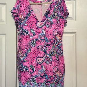 Lilly Pulitzer Pink and Blue Paisley Tunic Dress